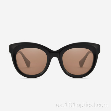 Gafas de sol de mujer de acetato redondas con forma de ojo de gato